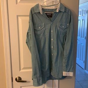 Buckle Black No 48 Mens XL blue/green button down shirt